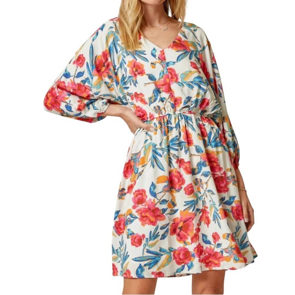 Andree by Unit Made For You Floral Dress Ivory Island Dream NEW Boutique Size 1X